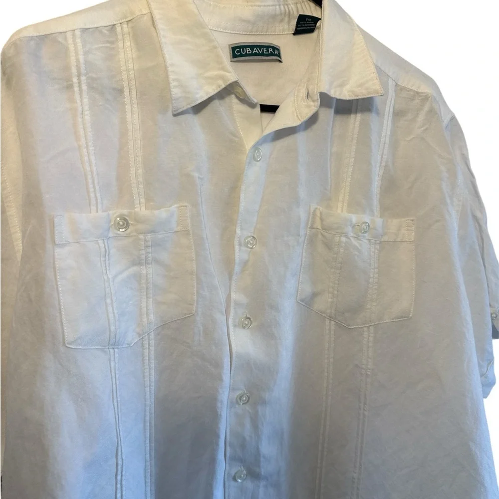 Cubavera Short Sleeve Shirt Mens Sz XL Cream, Beach Wedding, Vacation, Cruise​ - Picture 3 of 6
